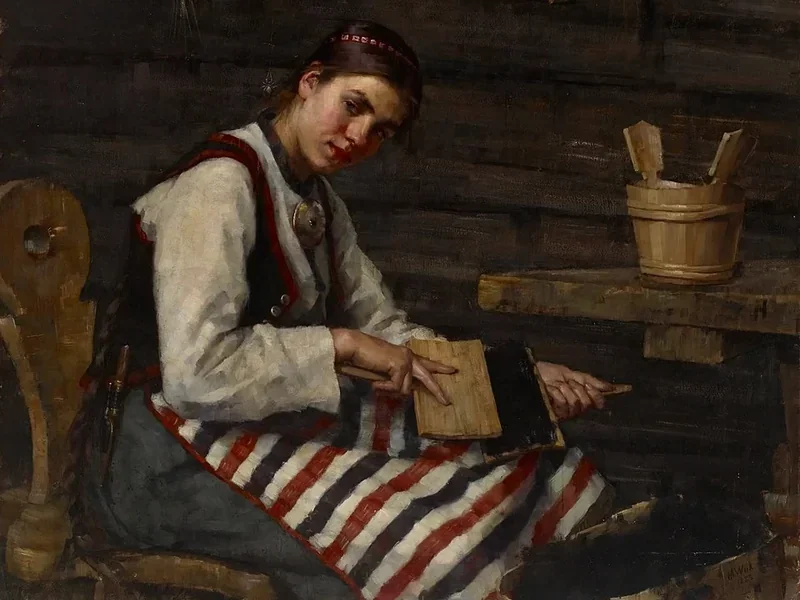 1853-Maria Wiik - Ragazza che chiede un documento